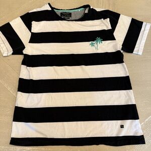 Classic Black and White Slim Fit Striped Short Sleeve Tee
